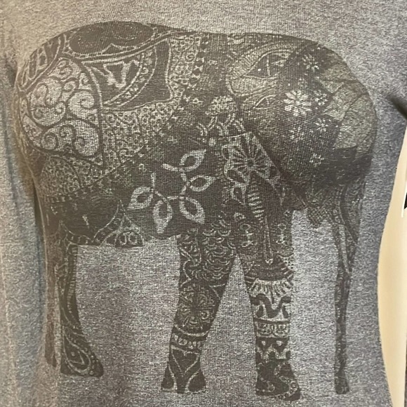 Go Couture long sleeve Turtleneck knit High/Low Hem Gray elephant Sz Small - Picture 5 of 13